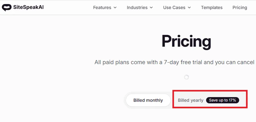 SiteSpeakAI 17% off coupon code